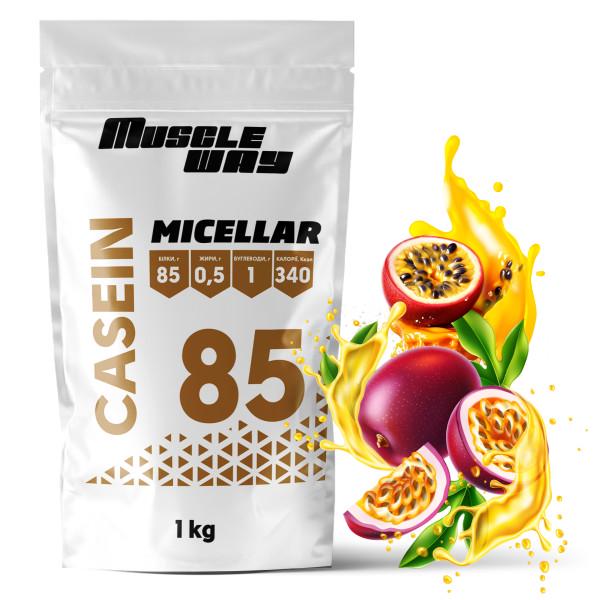 Протеїн міцелярний казеїн MuscleWay 85% з тривалою дією 1 кг Маракуйя (21-125-mk-mw-rs1m)