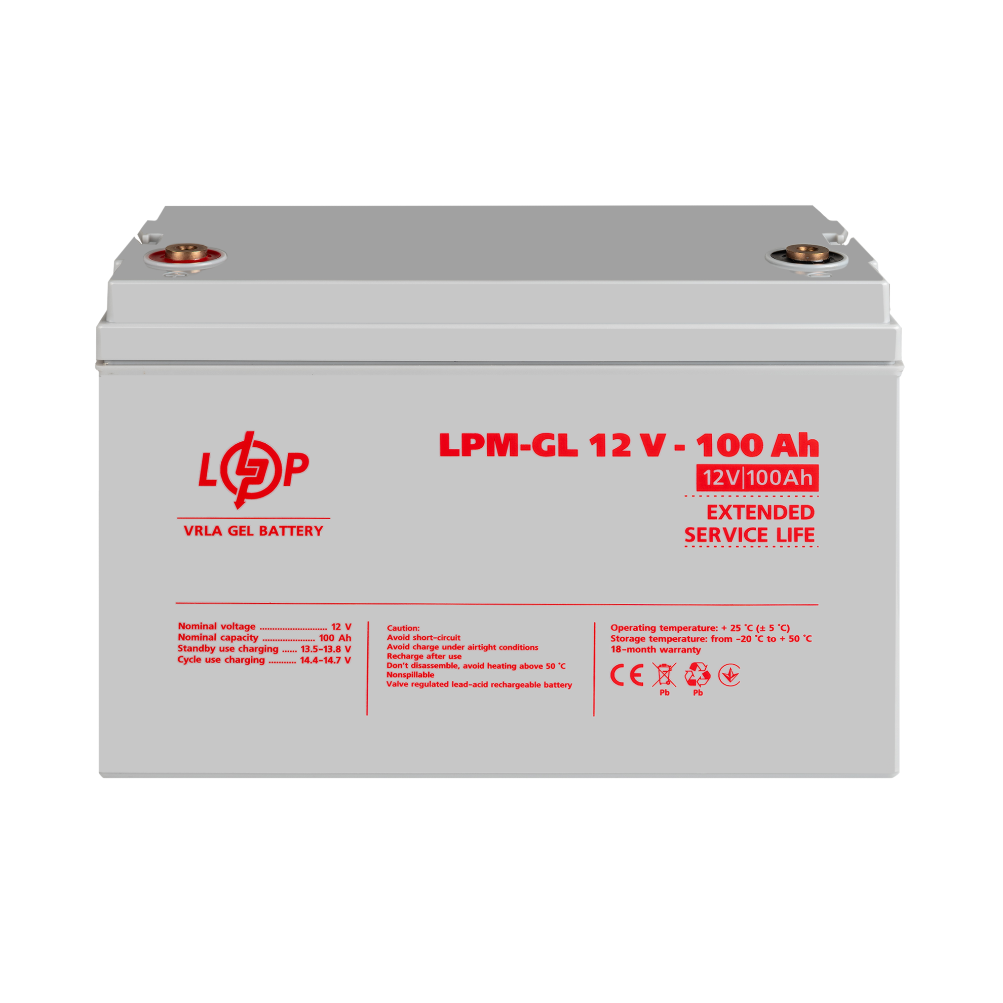 Аккумулятор гелевый LPM-GL 12V-100 Ah - фото 2 Аккумулятор гелевый LPM-GL 12V-100 Ah - фото 2