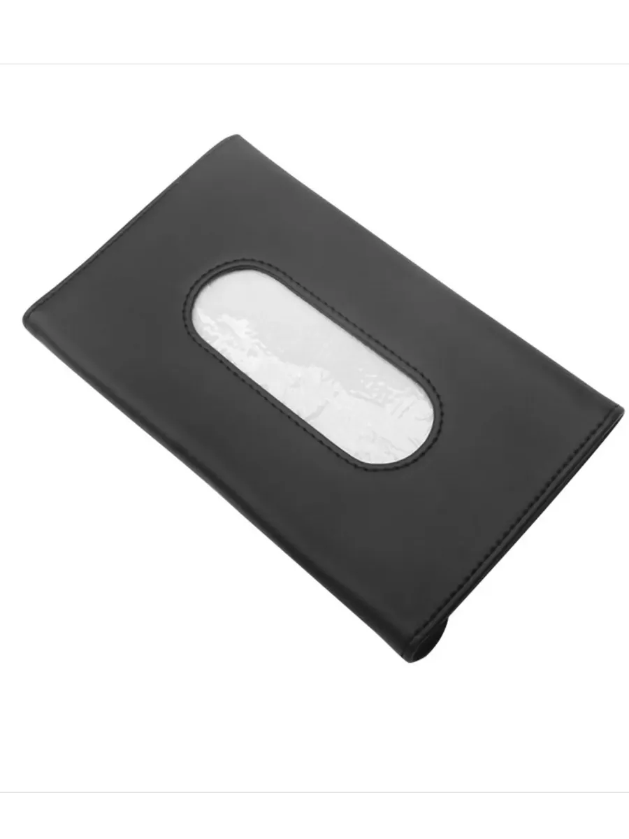 Салфетница-органайзер автомобильная из экокожи на козырек Черный (40047)