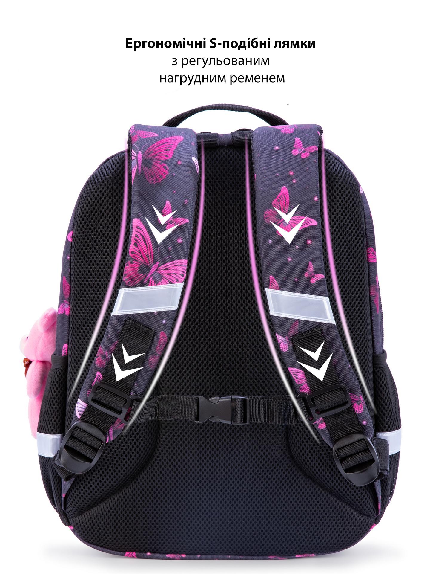 Рюкзак в 1 клас для дівчинки School Standard Котик з ортопедичною спинкою 38х28х16 см (160-3) - фото 5 Рюкзак в 1 клас для дівчинки School Standard Котик з ортопедичною спинкою 38х28х16 см (160-3) - фото 5