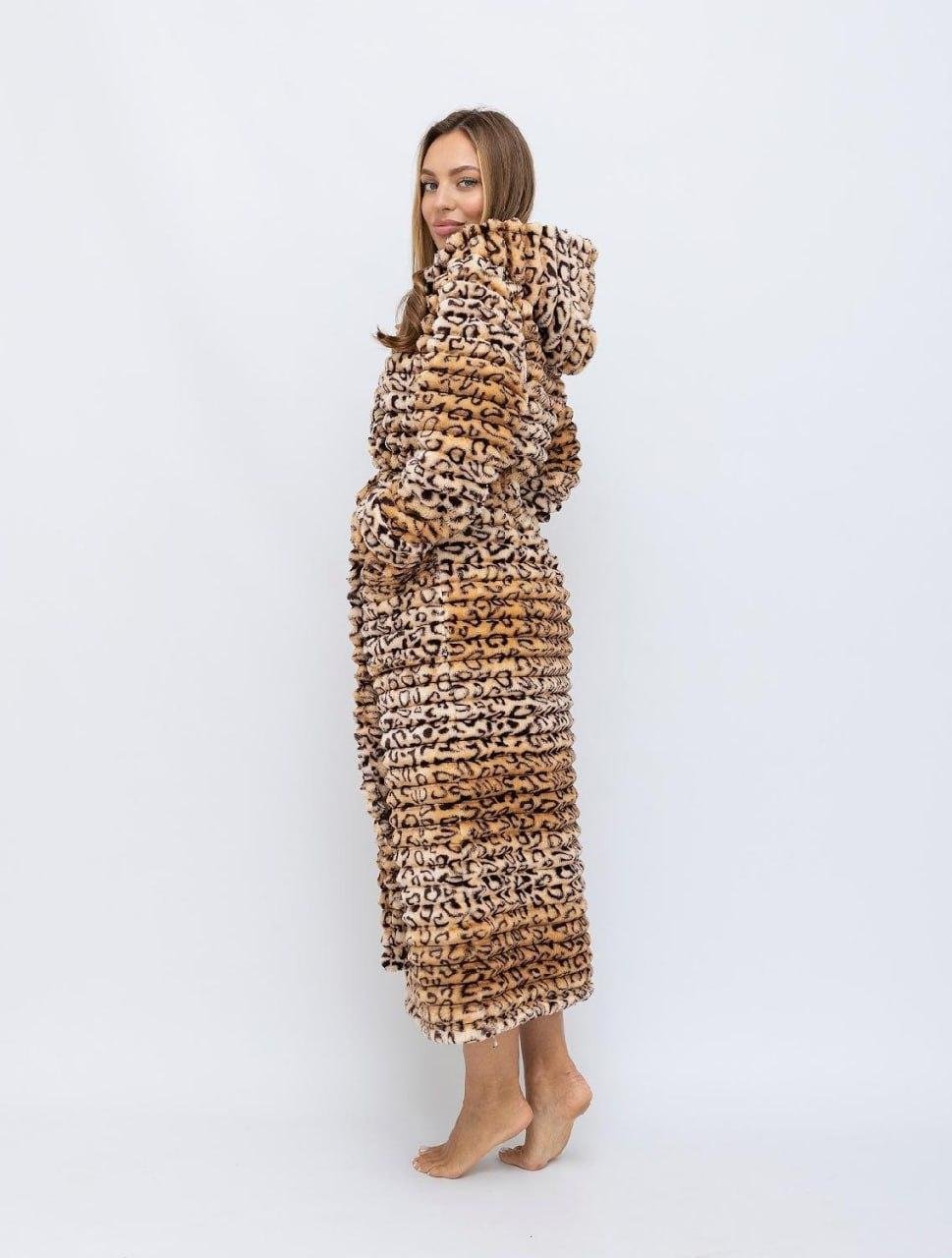 Теплый махровый халат женский шарпей L-XL Леопардовый (П4К-am-f-halat-005) - фото 6 Теплый махровый халат женский шарпей L-XL Леопардовый (П4К-am-f-halat-005) - фото 6