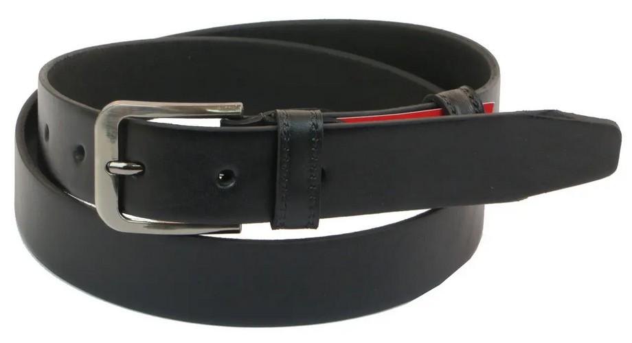 Ремень кожаный мужской Skipper 3,3 см Черный (super630_1068-33)