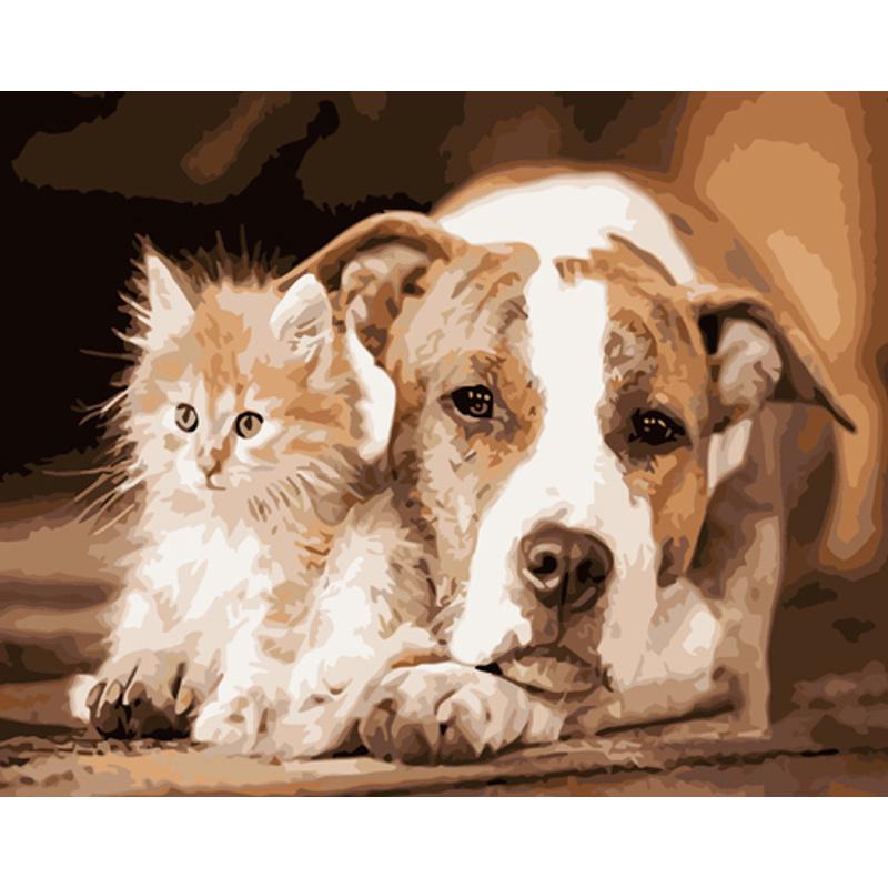 Картина по номерам Strateg Премиум Рыжие друзья 40х50 см (GS947)