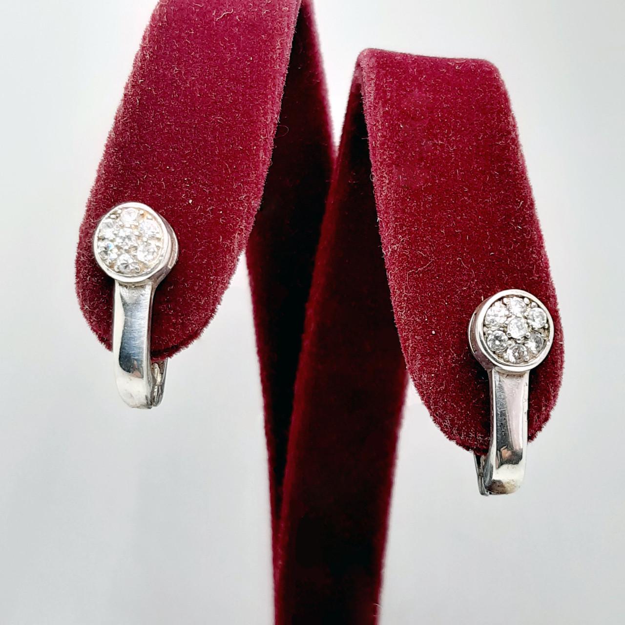 Серьги с фианитами серебро 925° 3,44 г (с-352)