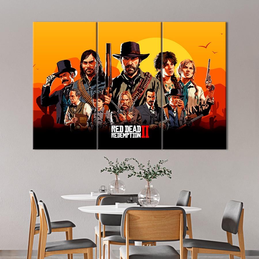 Настенний декор Вестерн-игра Red Dead Redemption 2 156x100 см (A190-3)