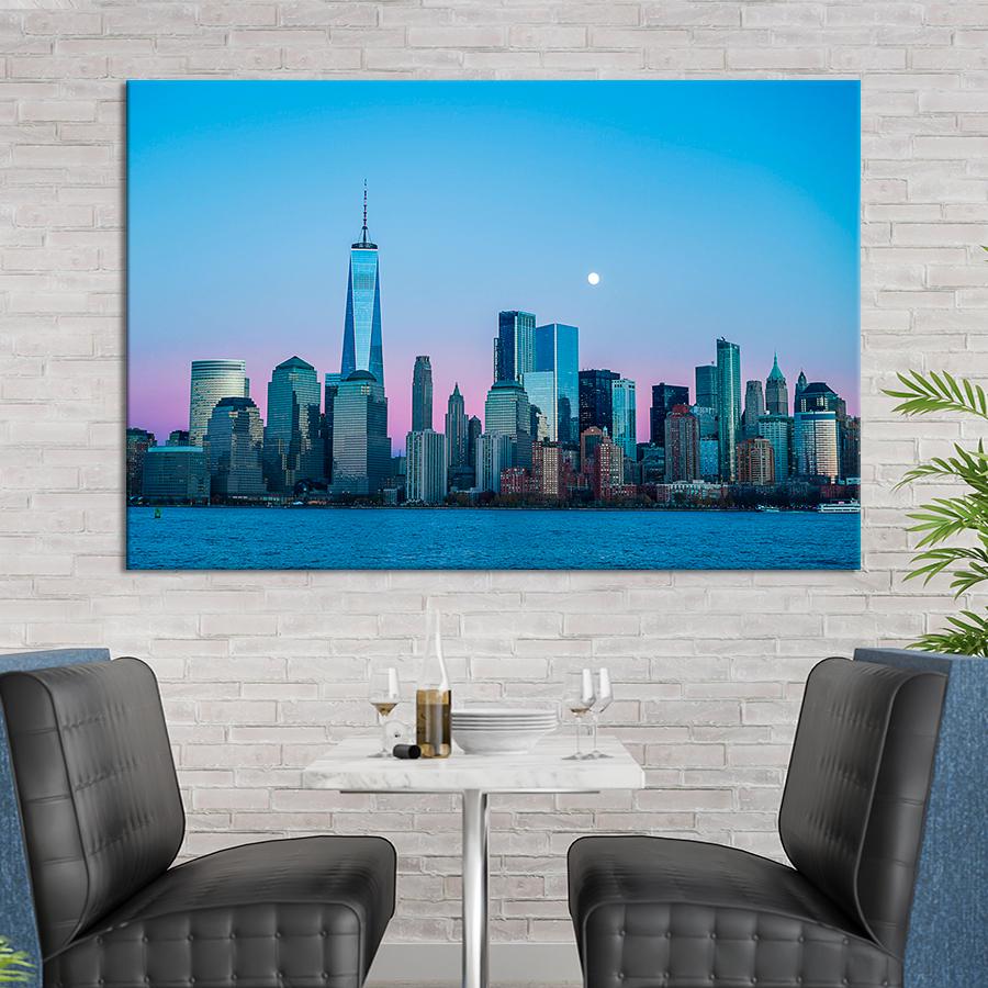 Картина город Горизонт города Нью-Йорка 51x34 см (A708-1)