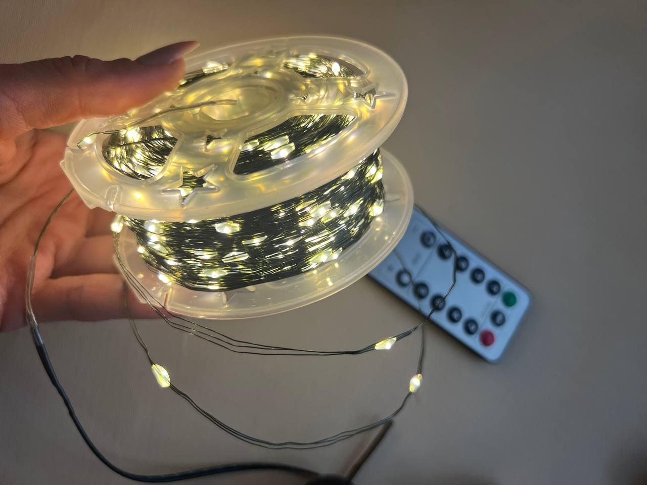 Гірлянда дріт водонепроникна 100 м з пультом - фото 2 Гірлянда дріт водонепроникна 100 м з пультом - фото 2