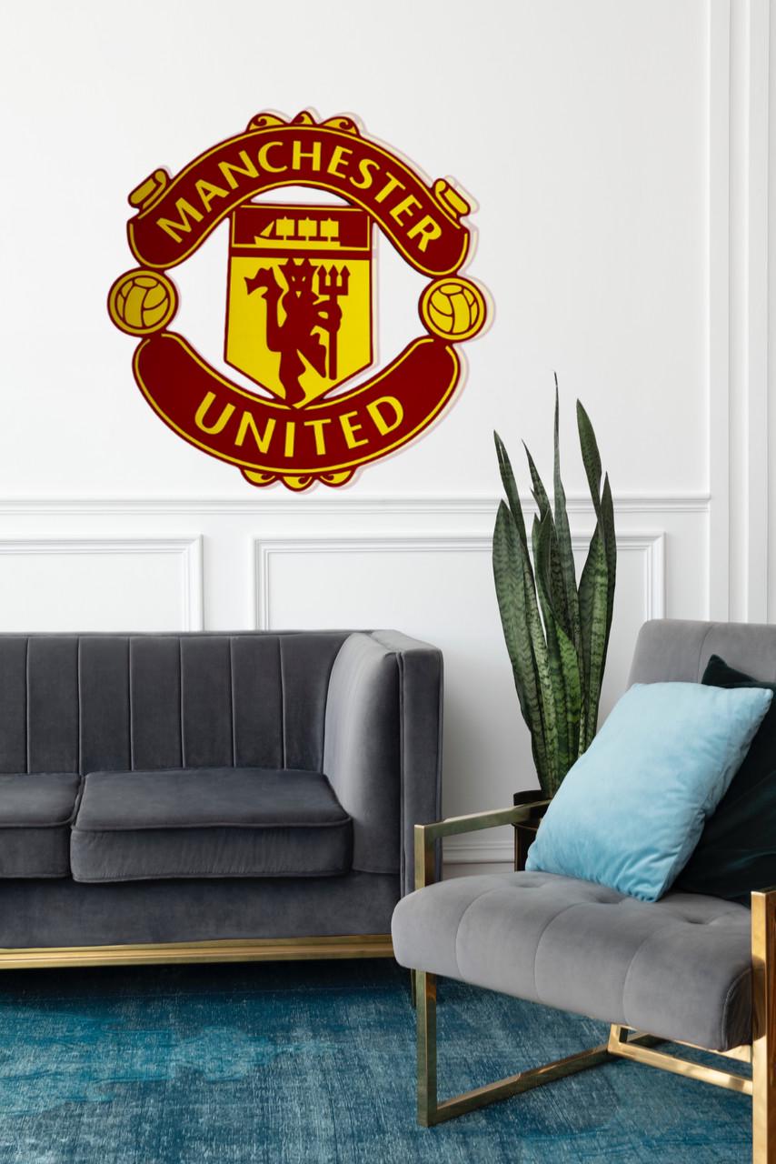 Панно дерев'яне Decart Manchester United декор для кімнати спальні офісу 50х50 см