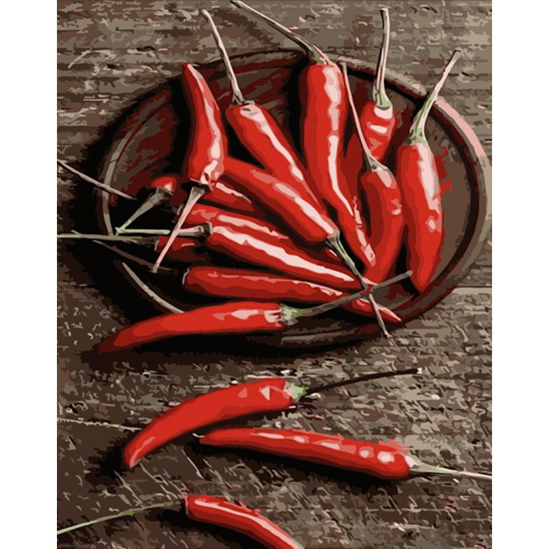 Картина по номерам Strateg Премиум Перец чили 40x50 см (DY393)