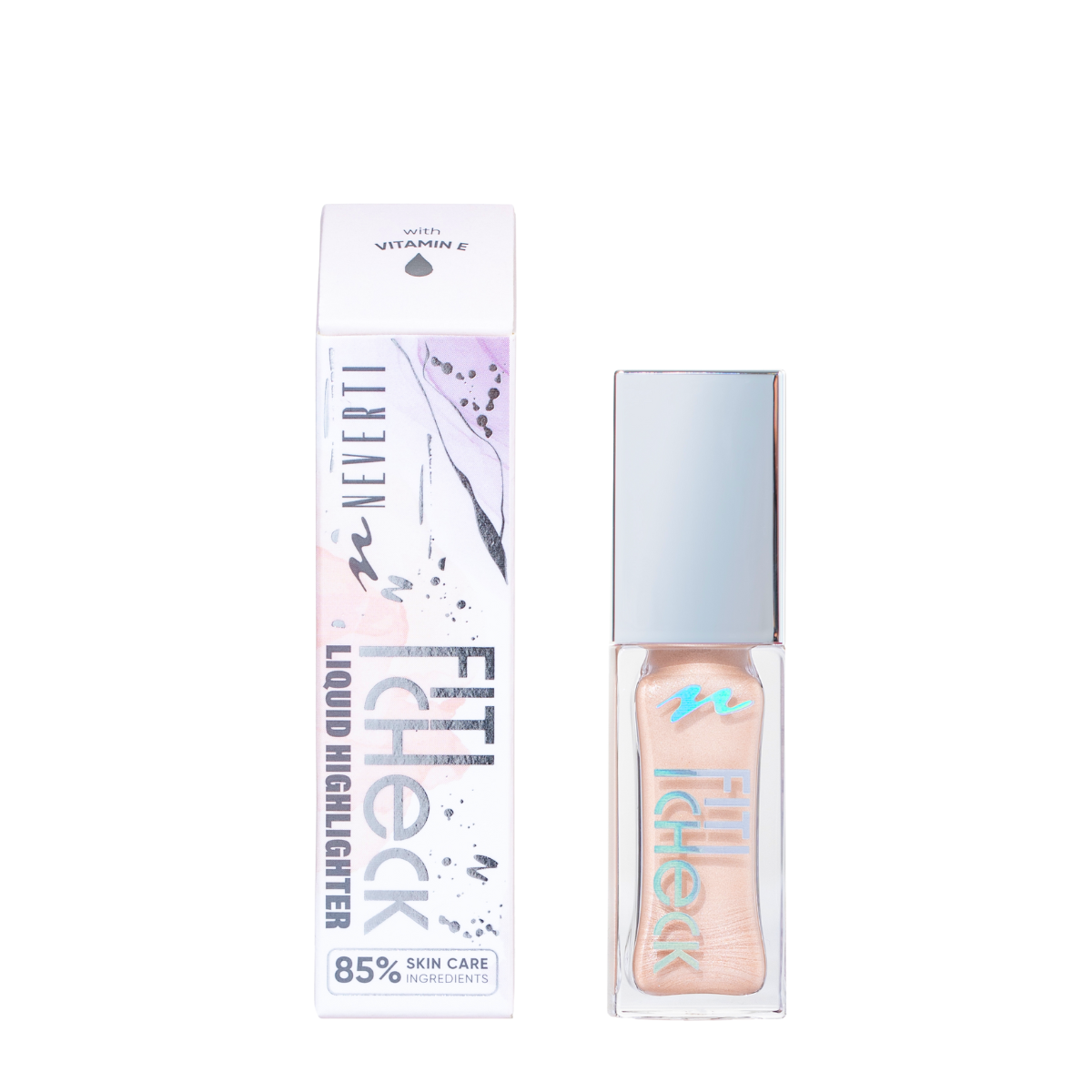 Хайлайтер рідкий для обличчя Neverti Fit Check 001 Double Gleam Світло-бежевий