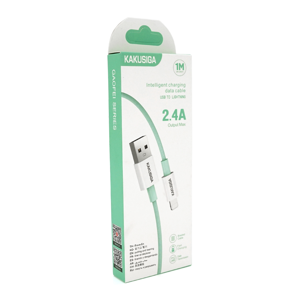 Кабель iKaku KSC-723 GAOFEI для 2,4A USB 1 м Зеленый (26784)