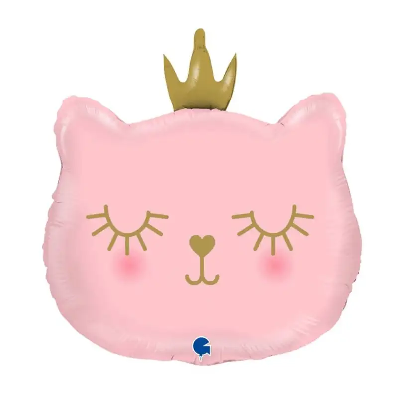 Шарик фольгированный Grabo Кошечка с короной Розовый (8050195720711)
