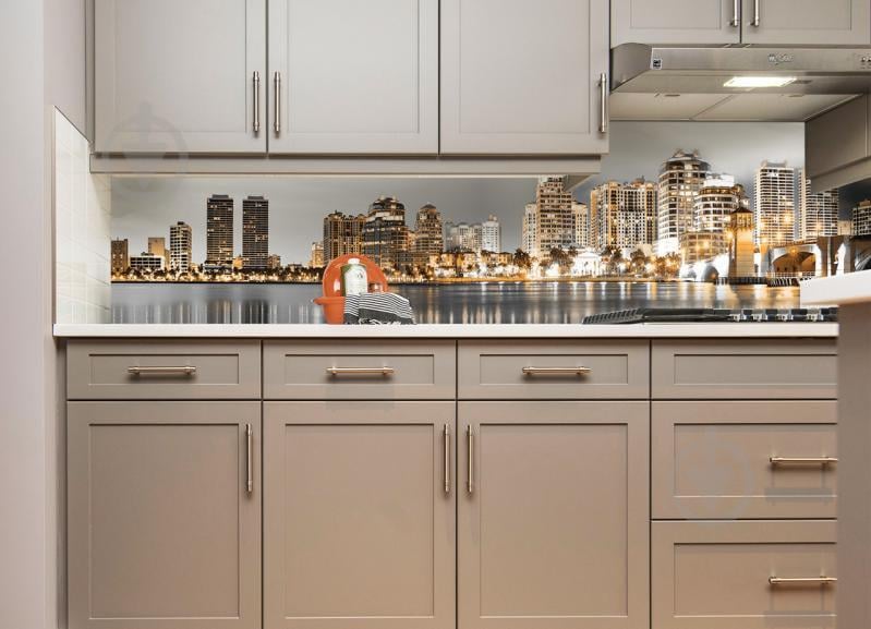 Наклейки кухонный фартук Zatarga " Золотой город " 650х2500 мм Серый (Z180247/1)