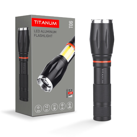 Ліхтарик портативний TITANUM TLF-T06 LED 300Lm 6500К 3хAAA Чорний