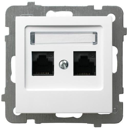 Розетка компьютерная двойная Ospel AS без рамки Белый (29319416)