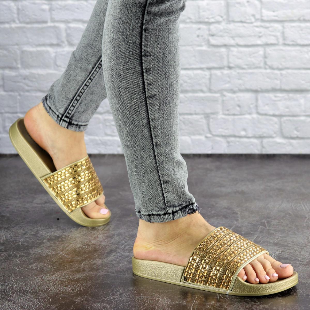 Шлепки женские Fashion р. 37 23,5 см Золотой (1032)