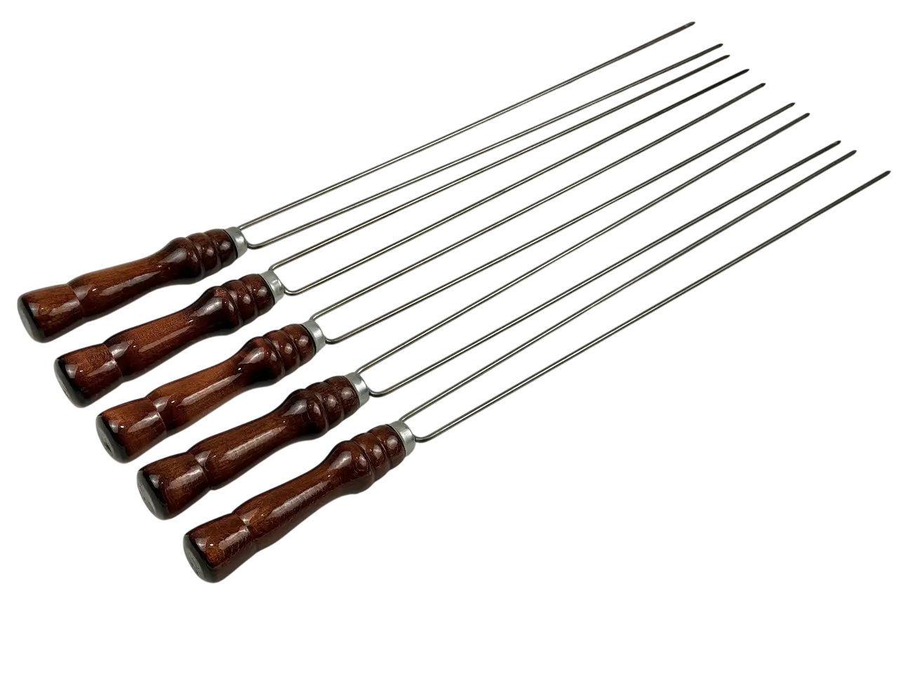 Набор шампуров для грибов/овощ GrillMaster Кизляр из нержавеющей стали деревянный 62 см 5 шт. (10-164-SH-3134)