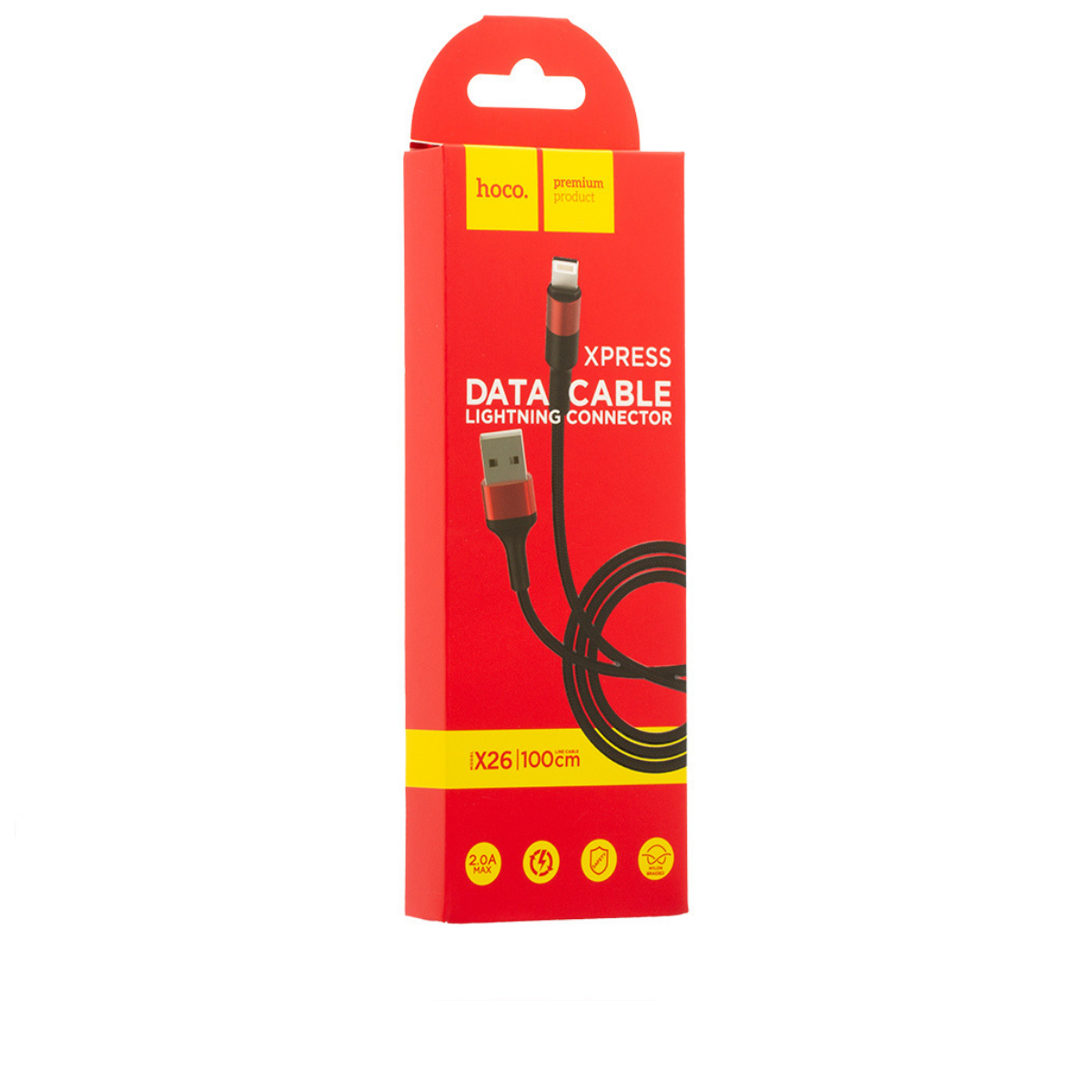 Кабель Hoco X26 Xpress charging data cable for Lightning Black/Red - фото 2 Кабель Hoco X26 Xpress charging data cable for Lightning Black/Red - фото 2