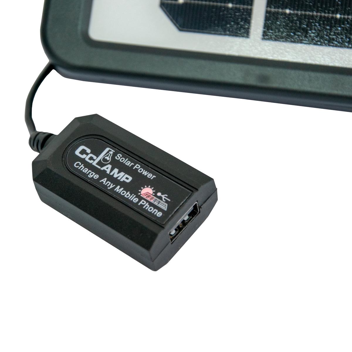 Сонячна панель для заряджання телефону з USB CcLamp CL-680 8W 6V 1,3A (1009865-Black) - фото 2