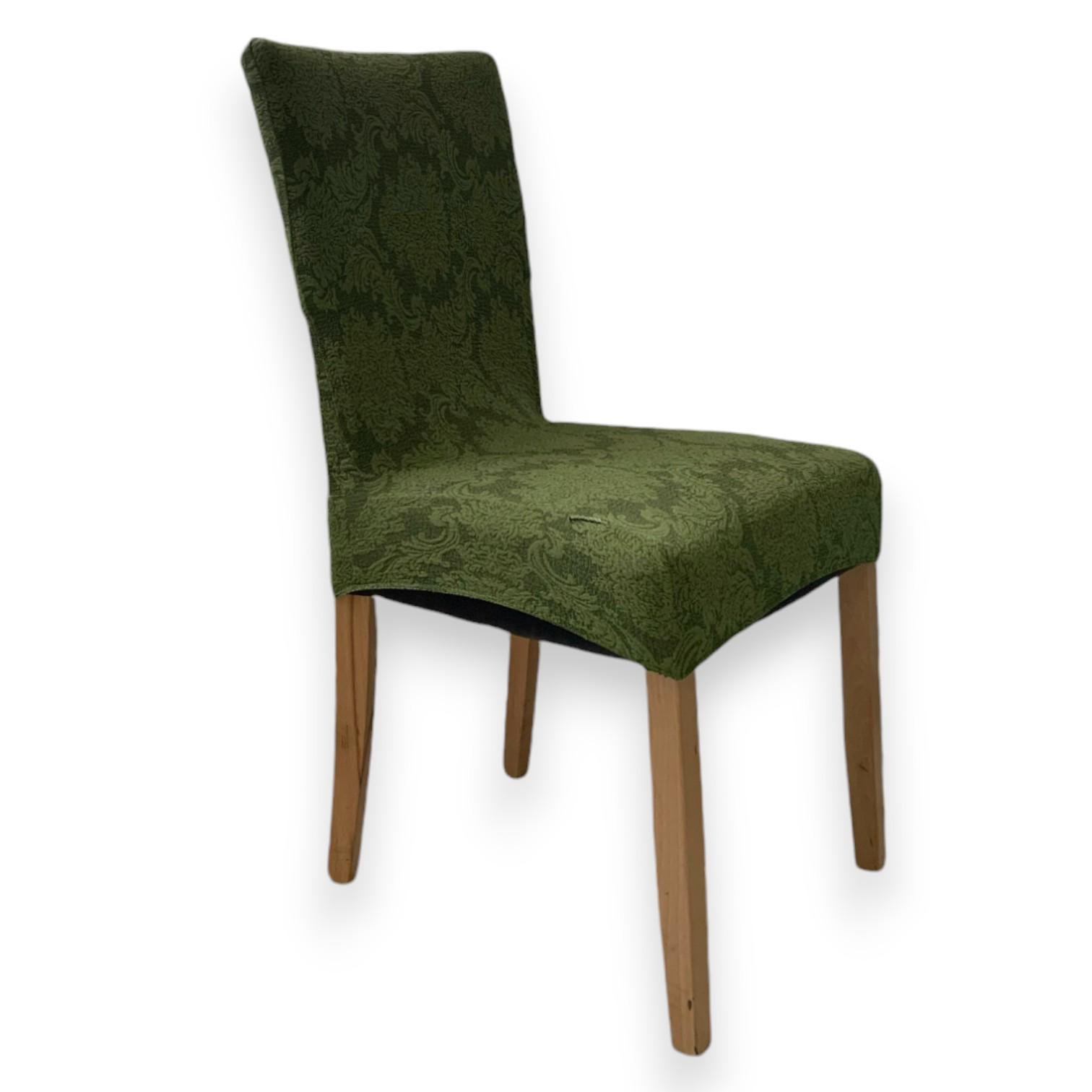 Чехол на Стул со спинкой натяжной жаккард универсальный Зеленый (2151544732) - фото 3 Чехол на Стул со спинкой натяжной жаккард универсальный Зеленый (2151544732) - фото 3