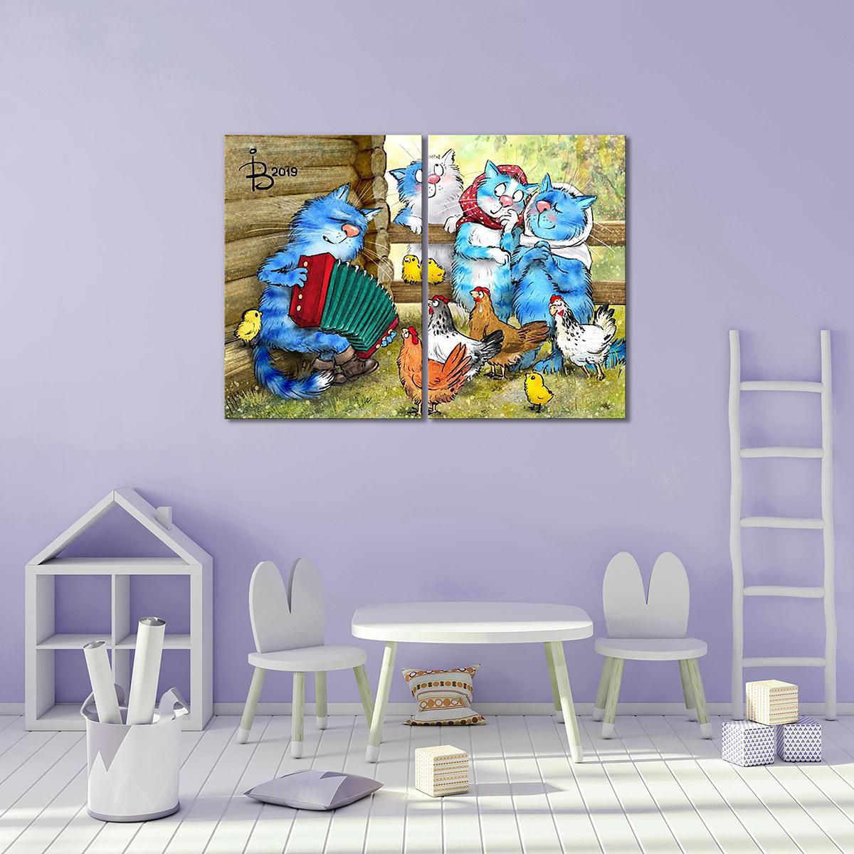 Модульная картина Страдания 3 модуля 90x135 см