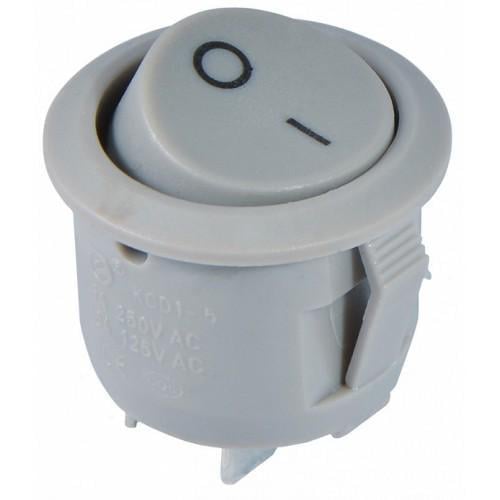 Переключатель одноклавишный АСКО-УКРЕМ KCD1-5-101 круглый Серый (27878998)