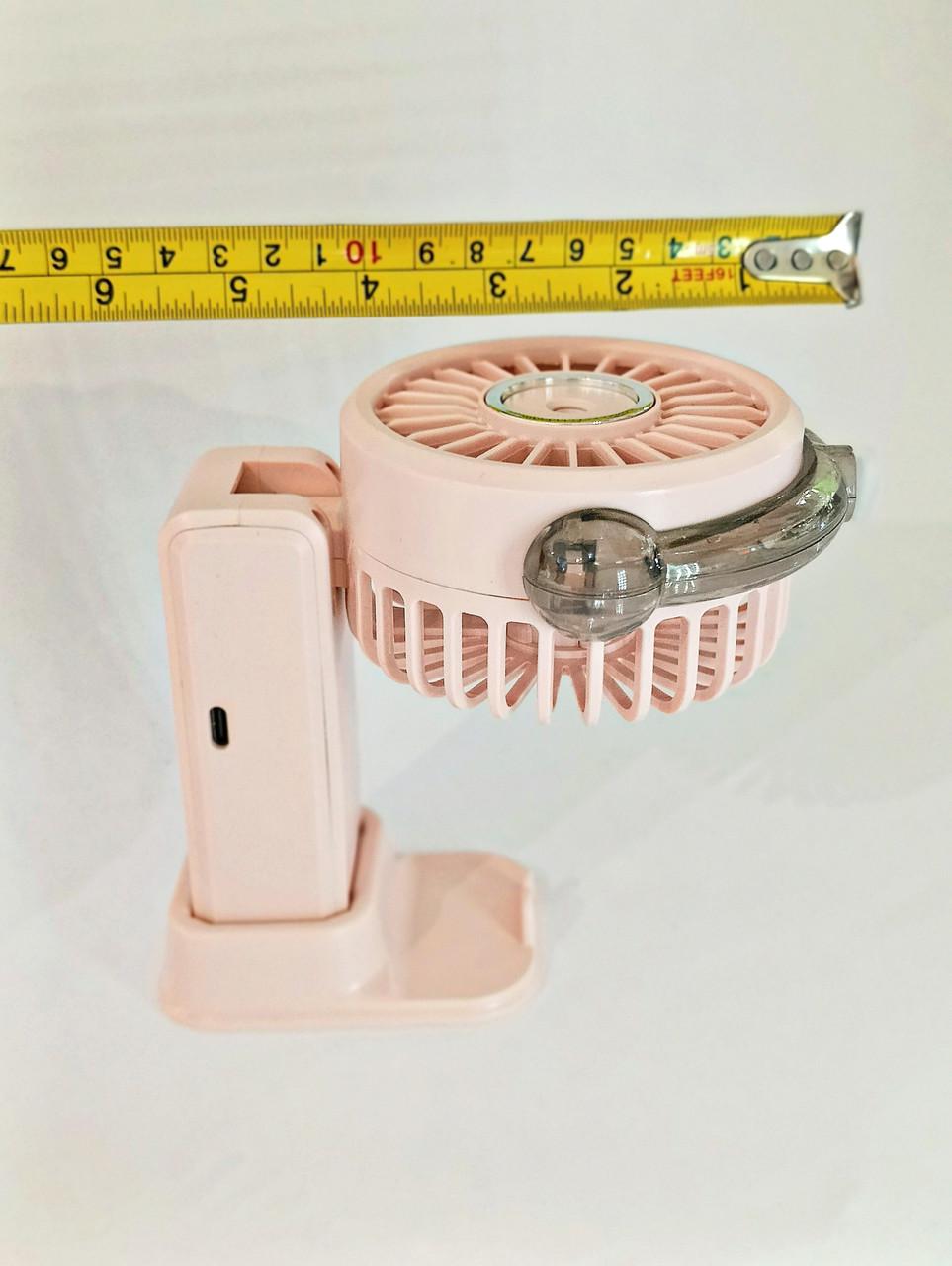 Вентилятор на акумуляторі з розпиленням води 20 см Рожевий - фото 5 Вентилятор на акумуляторі з розпиленням води 20 см Рожевий - фото 5