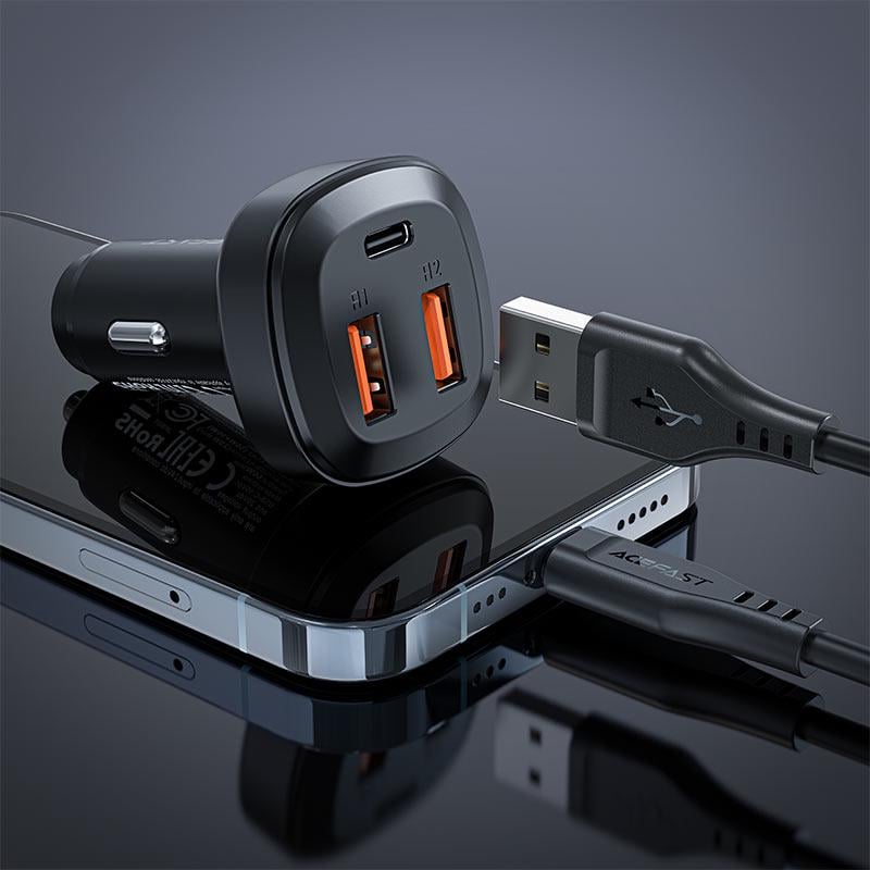 Зарядное устройство автомобильное для Acefast B9 66W 2USB-A+USB-C three port metal car charger (6974316281726) - фото 7 Зарядное устройство автомобильное для Acefast B9 66W 2USB-A+USB-C three port metal car charger (6974316281726) - фото 7