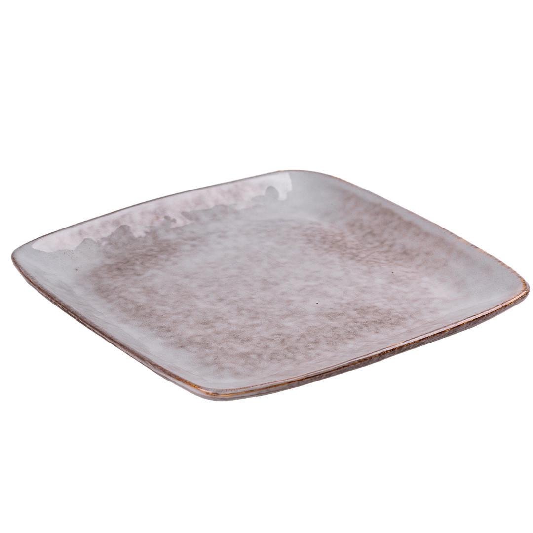 Тарелка плоская квадратная из фарфора 26.5 см Бежевый (HP631)