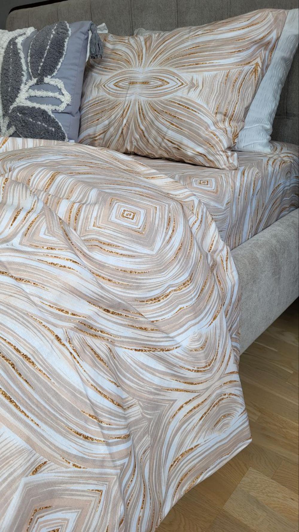 Комплект постельного белья Янтарь безь PREMIUM евро/наволочки 50х70/70х70 см (8986) - фото 5 Комплект постельного белья Янтарь безь PREMIUM евро/наволочки 50х70/70х70 см (8986) - фото 5