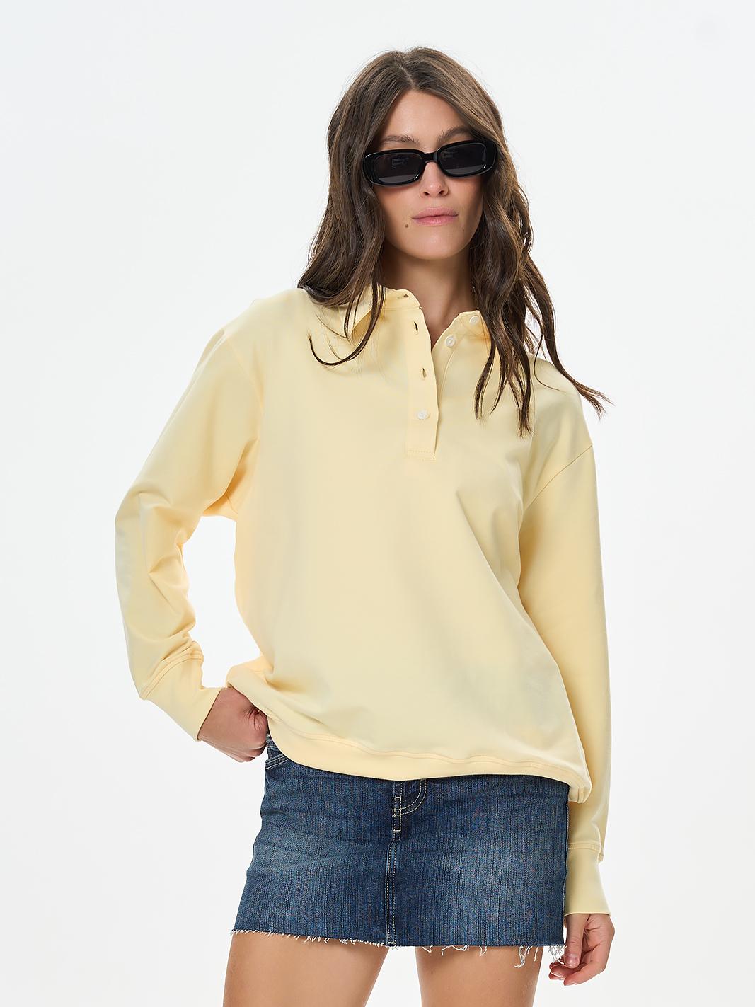 Свитшот-поло женский ROZA 241203 3XL Нежно-желтый (4824005744907)