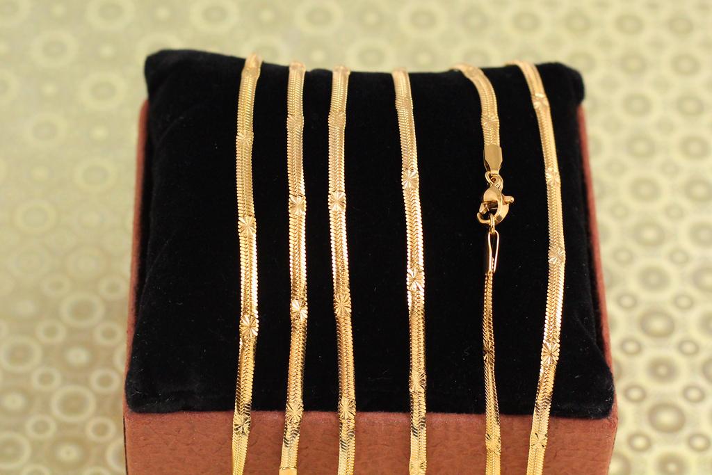 Цепь Xuping Jewelry Снейк со вставкой снежинка 50 см 3 мм Золотистый (33967775)