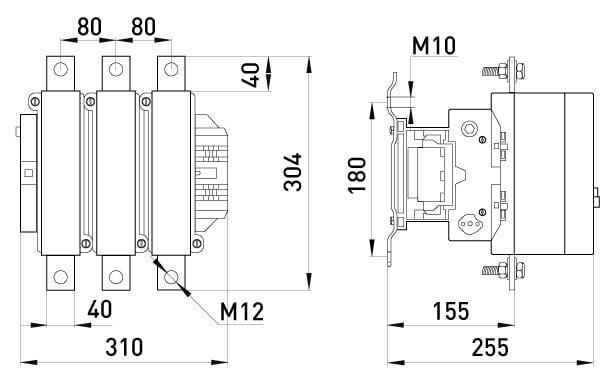 Контактор E.NEXT e.industrial.ukc.800.220 800А 220 В 1NO (i.0090016) - фото 2