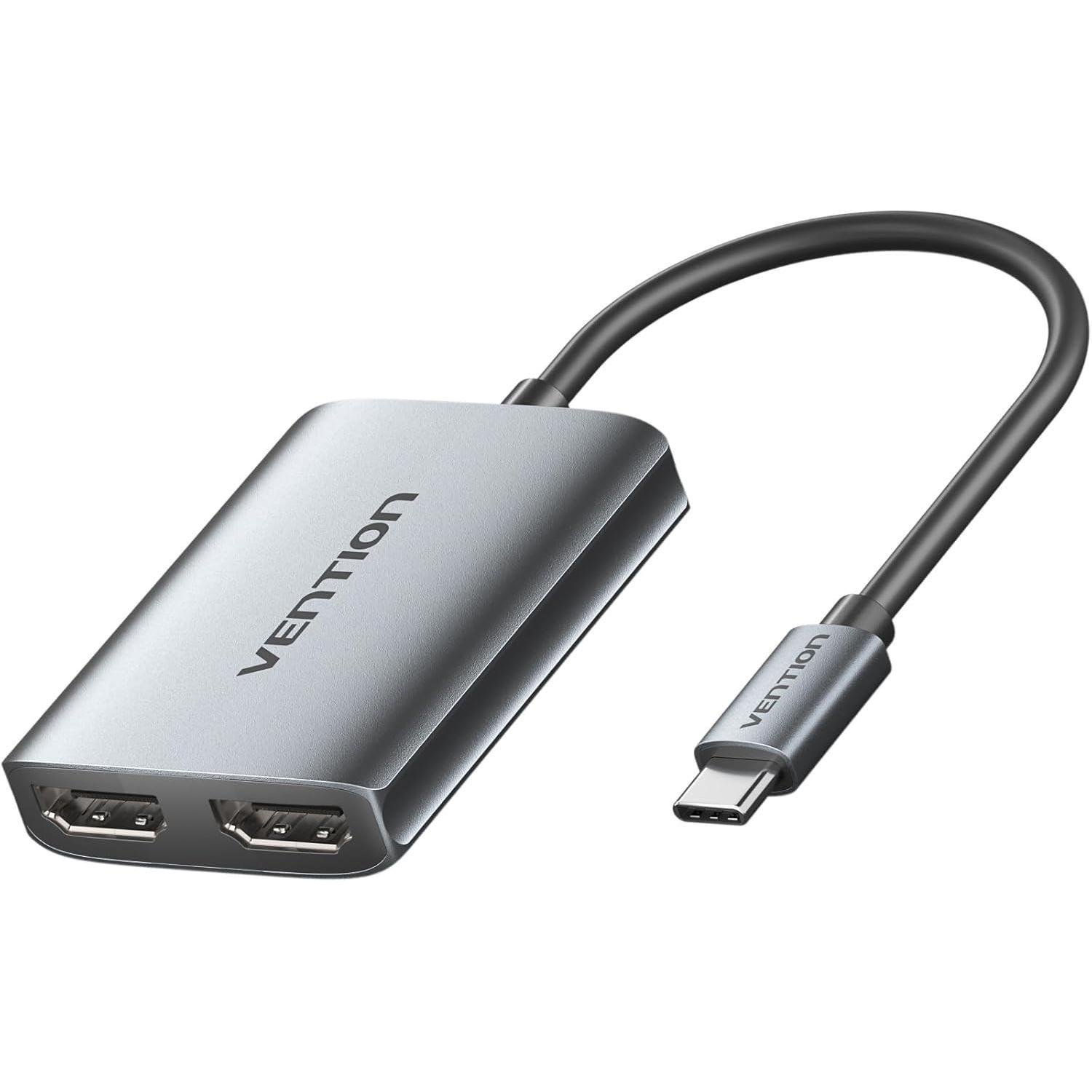 Адаптер USB-C Vention 2 HDMI/4K/0.15 м Серый (ACZHB)
