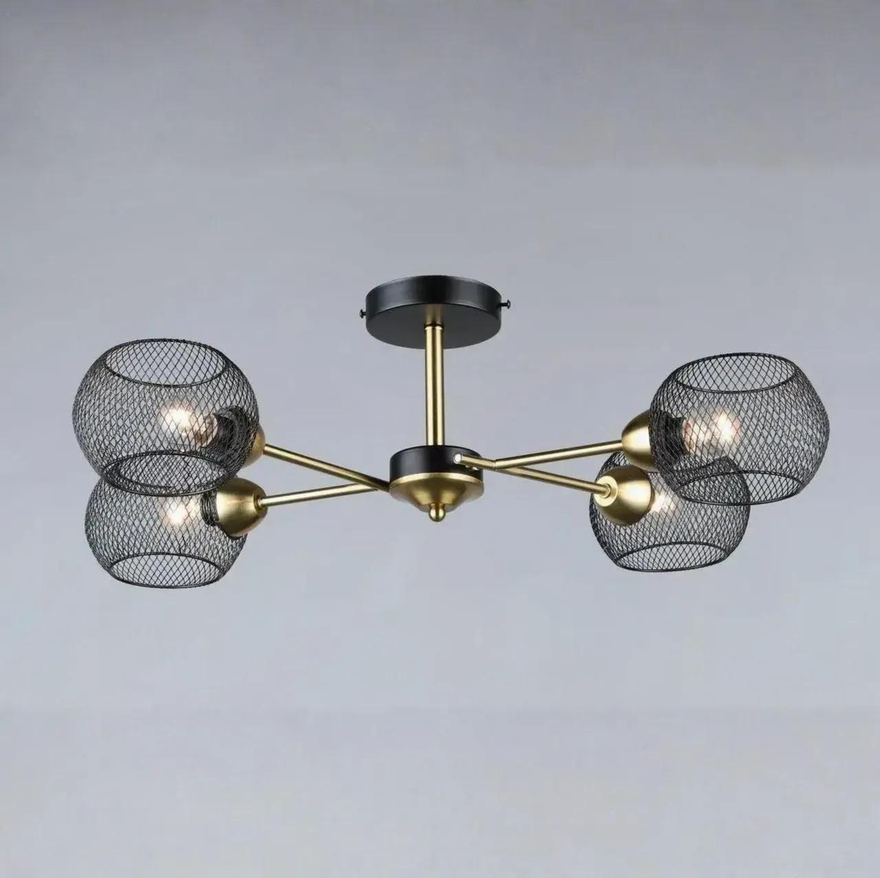 Люстра стельова Valeso Loft під чотири лампи Е27 IP20 B N6565/4 BK+COP Чорний/Мідний (28686083)