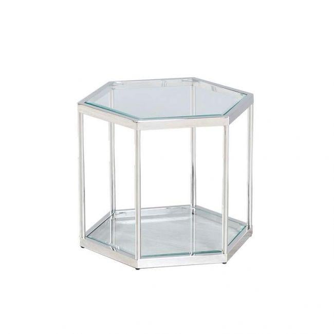 Журнальный стол Vetro Mebel CK2 60х52 см Серебряный/Прозрачный 