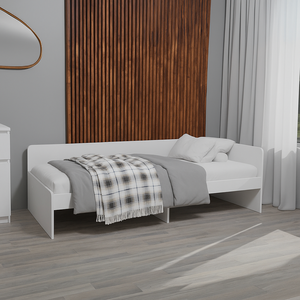 Кровать односпальная Эверест 800 сплошной щит Белый (е-20737.04) - фото 2 Кровать односпальная Эверест 800 сплошной щит Белый (е-20737.04) - фото 2