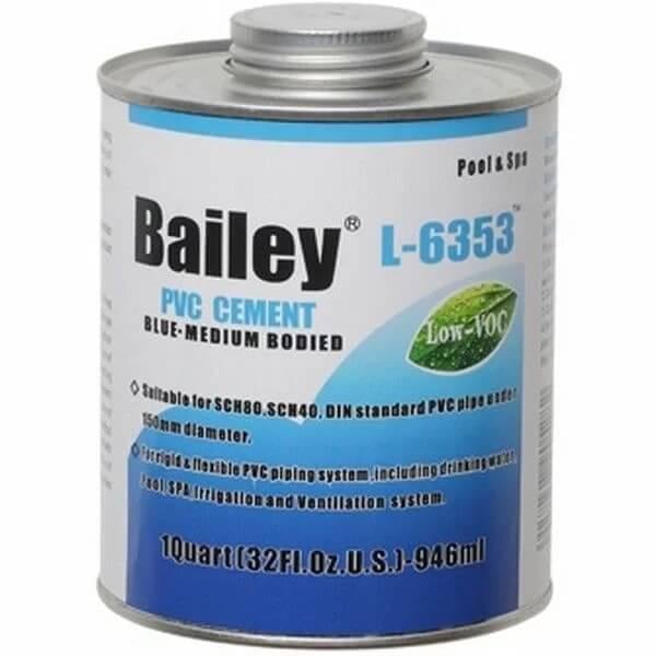 Клей для ПВХ труб Bailey L-6353 Pool and Spa 473 мл с кисточкой Синий