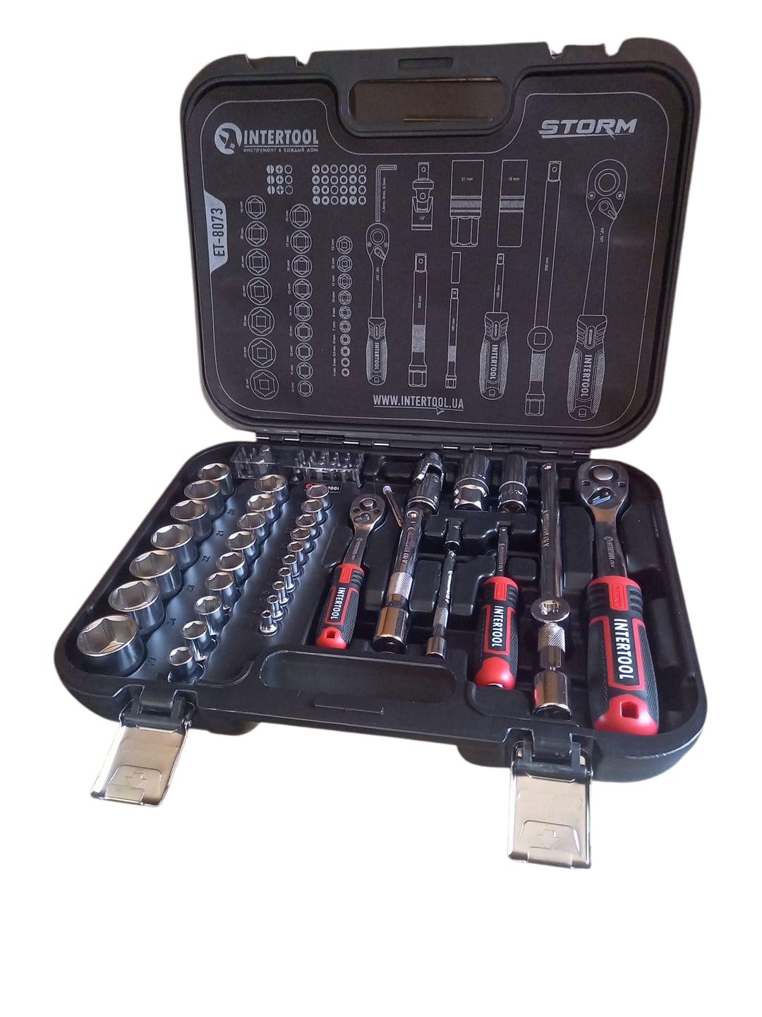 Набір інструментів Cr-V STORM INTERTOOL ET-8073 1/2" & 1/4" (27730448)