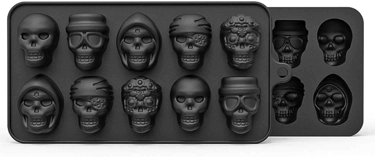 Форма для льда силиконовая в виде Черепа на 10 кубиков 22х11х2 см Черный (D-0050) - фото 6 Форма для льда силиконовая в виде Черепа на 10 кубиков 22х11х2 см Черный (D-0050) - фото 6