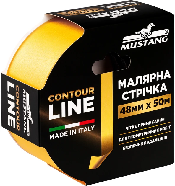 Малярная лента Mustang CONTOUR LINE 48 мм х 50 м Желтый - фото 1 Малярная лента Mustang CONTOUR LINE 48 мм х 50 м Желтый - фото 1