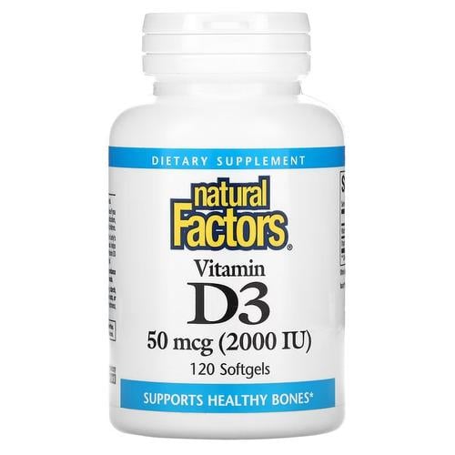 Витамин D Natural Factors Vitamin D3 2,000 IU 120 Softgels (NFS-01053)