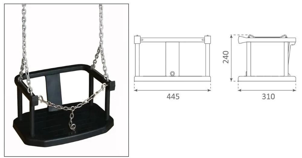 Качеля детская резиновая WCG Belt с защитой (W-195_trenNM) - фото 4