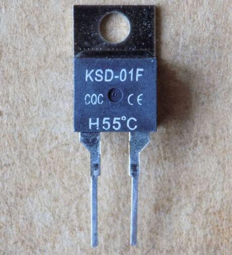 Термостат KSD-01F-H-55°C/TO220-2pin контакты нормально разомкнуты (52190)
