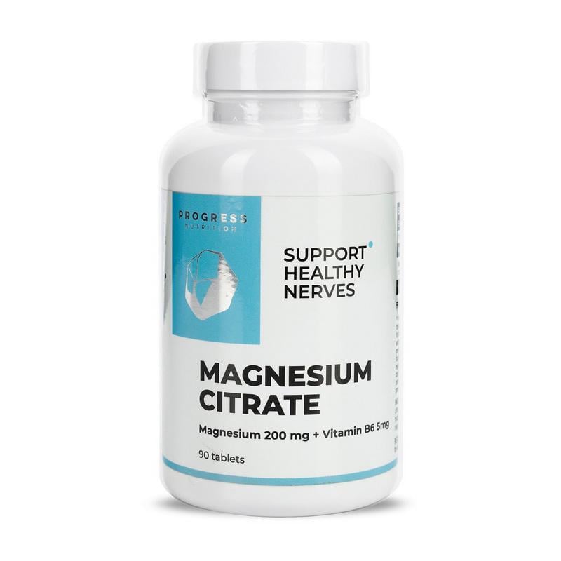 Магній цитрат з вітаміном B6 Progress Nutrition Magnesium Citrate + Vitamin B6 90 табл.