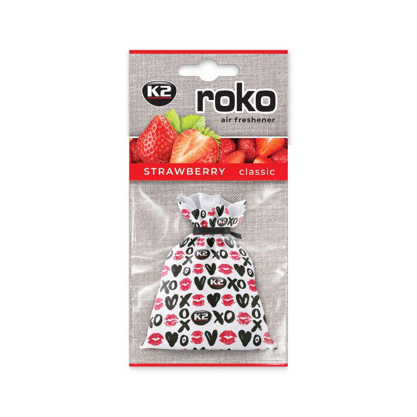 Ароматизатор для салона авто Roko Kiss с ароматом клубника 25 г (K20313)