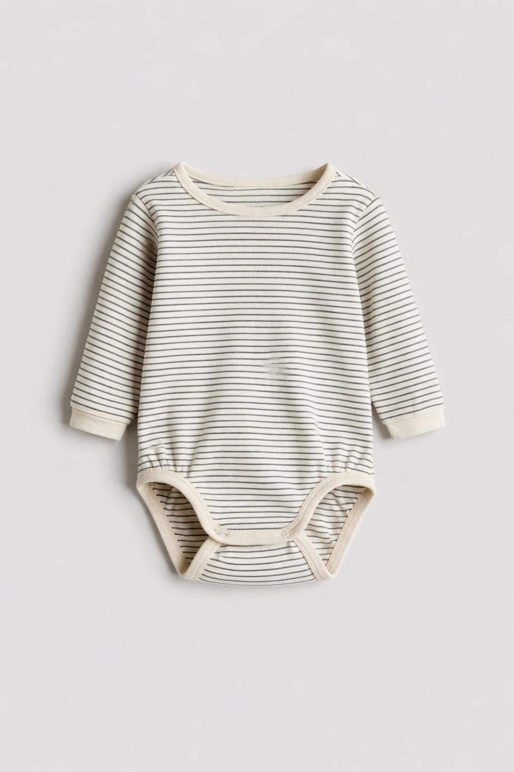 Боди H&M Полоски 68 см Бежевый (1276079)
