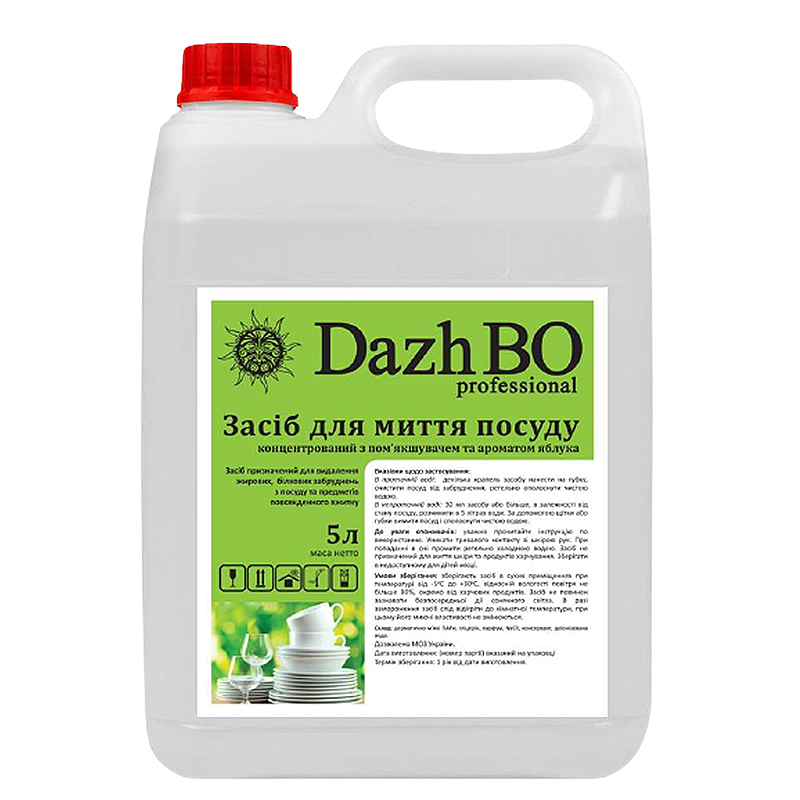 Концентрований засіб для ручного миття посуду DazhBO Professional 5 л