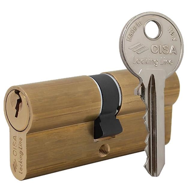 Циліндр латунь матова CISA LL 08010 90 45х45 мм (3119010883)