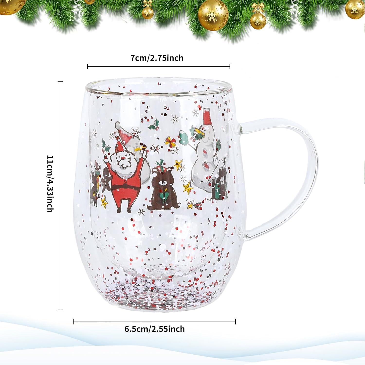 Чашка новогодняя с двойным дном Christmas tree Санта и друзья термостойкое стекло 350 мл (03-санта-R32792) - фото 10 Чашка новогодняя с двойным дном Christmas tree Санта и друзья термостойкое стекло 350 мл (03-санта-R32792) - фото 10